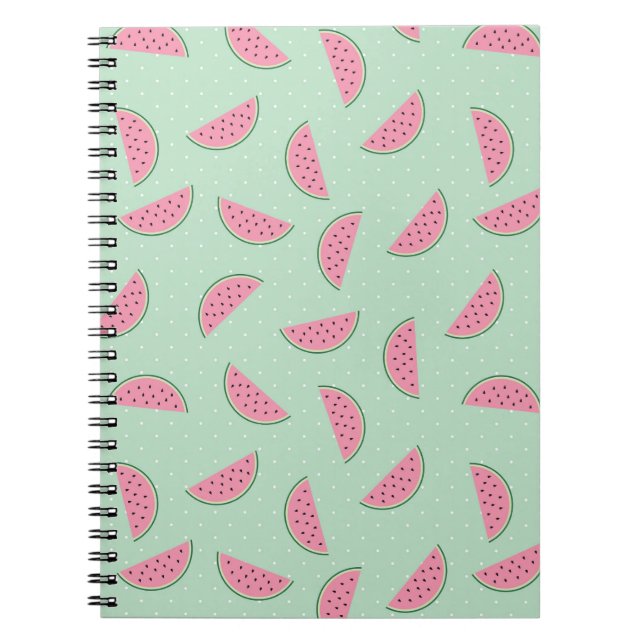 Tropical Fruit Paint Splatter Pattern Spiral Notebook (Front)