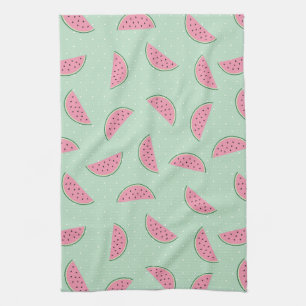 Tropical Fruit Paint Splatter Pattern Tea Towel