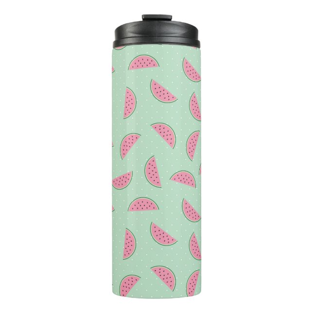 Tropical Fruit Paint Splatter Pattern Thermal Tumbler (Front)