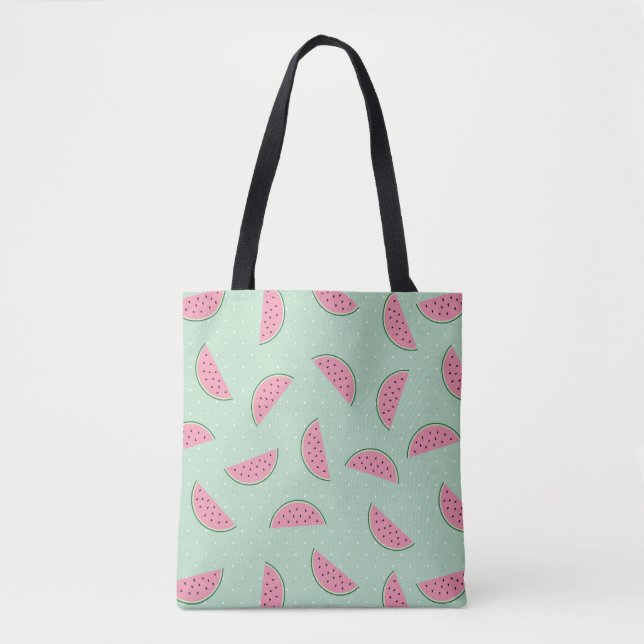 Tropical Fruit Paint Splatter Pattern Tote Bag (Front)