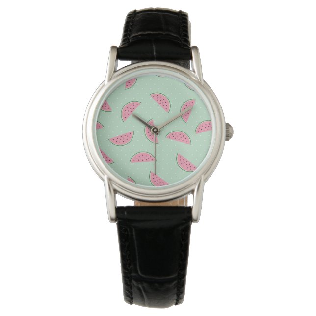 Tropical Fruit Paint Splatter Pattern Watch (Front)