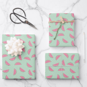 Tropical Fruit Paint Splatter Pattern Wrapping Paper Sheet