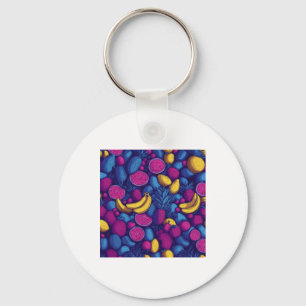 Tropical Fruit Pattern – Exotic Vibrant Design Sti Key Ring