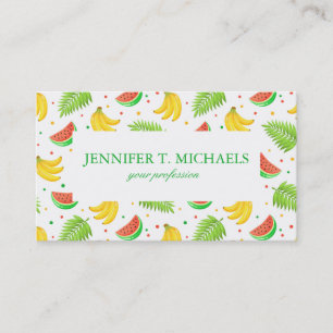 Tropical Fruit Polka Dot Pattern Business Card