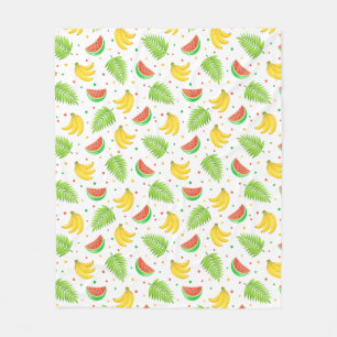 Tropical Fruit Polka Dot Pattern Fleece Blanket
