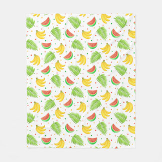 Tropical Fruit Polka Dot Pattern Fleece Blanket
