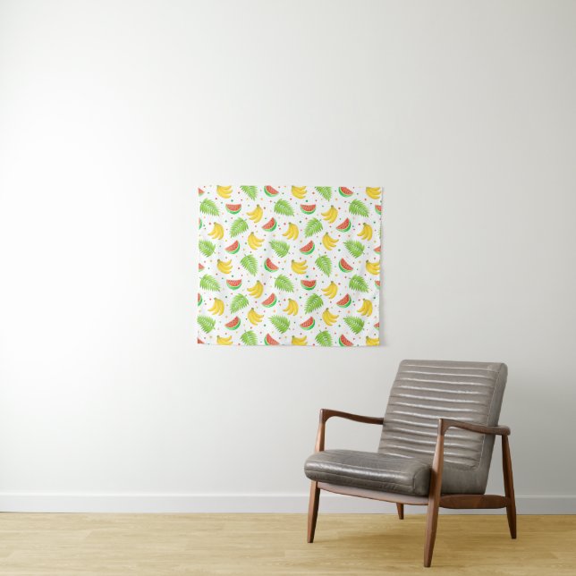 Tropical Fruit Polka Dot Pattern Tapestry (In Situ (Horizontal))