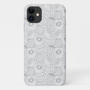 Tropical fruit seamless pattern black and white Case-Mate iPhone case