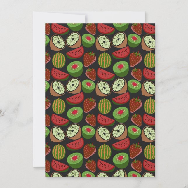 Tropical fruit seamless pattern colorful card (Front)