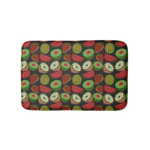 Tropical fruit seamless pattern colourful bath mat