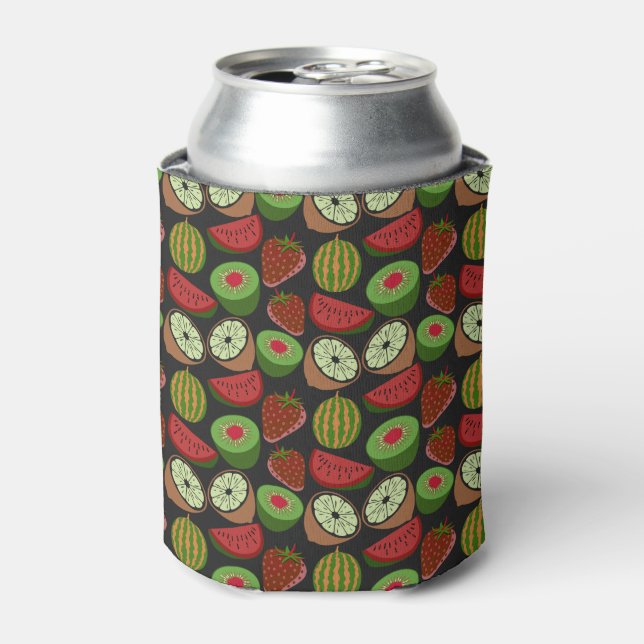 Tropical fruit seamless pattern colourful can cooler (Can Front)