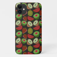 Tropical fruit seamless pattern colourful