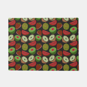 Tropical fruit seamless pattern colourful doormat