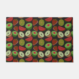 Tropical fruit seamless pattern colourful doormat