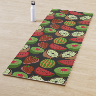 Tropical fruit seamless pattern colourful yoga mat
