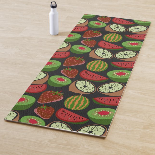 Tropical fruit seamless pattern colourful yoga mat (In Situ)