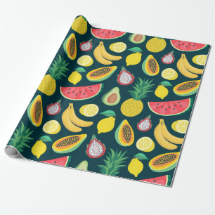 tropical fruit seamless pattern wrapping paper