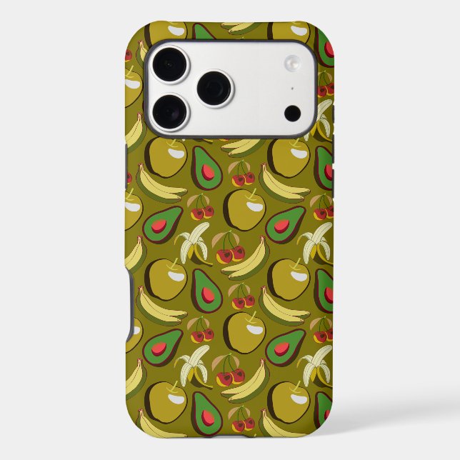 Tropical fruit seamless pattern yellow (Back)
