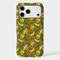 Tropical fruit seamless pattern yellow