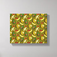 Tropical fruit seamless pattern yellow