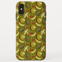 Tropical fruit seamless pattern yellow