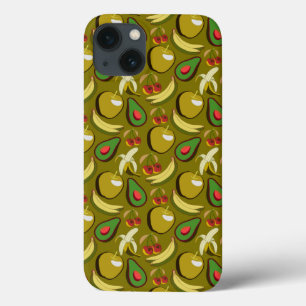 Tropical fruit seamless pattern yellow iPhone 13 case