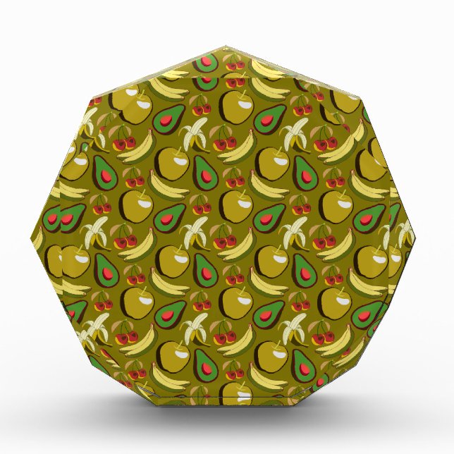 Tropical fruit seamless pattern yellow photo block (Front)