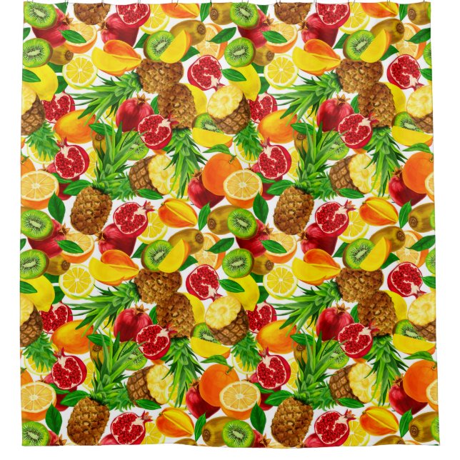 Tropical Fruit Shower Curtain (Front)