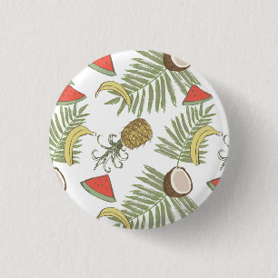 Tropical Fruit Sketch Pattern 3 Cm Round Badge