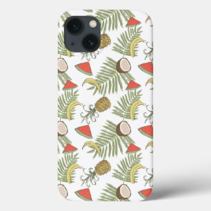 Tropical Fruit Sketch Pattern iPhone 13 Case