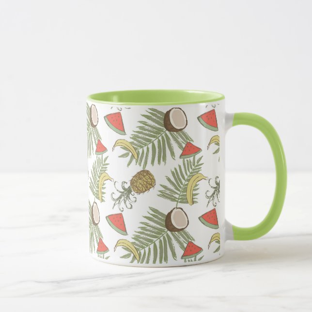 Tropical Fruit Sketch Pattern Mug (Right)