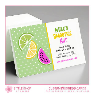 Tropical Fruit Smoothie Shop Juice Bar Business Card