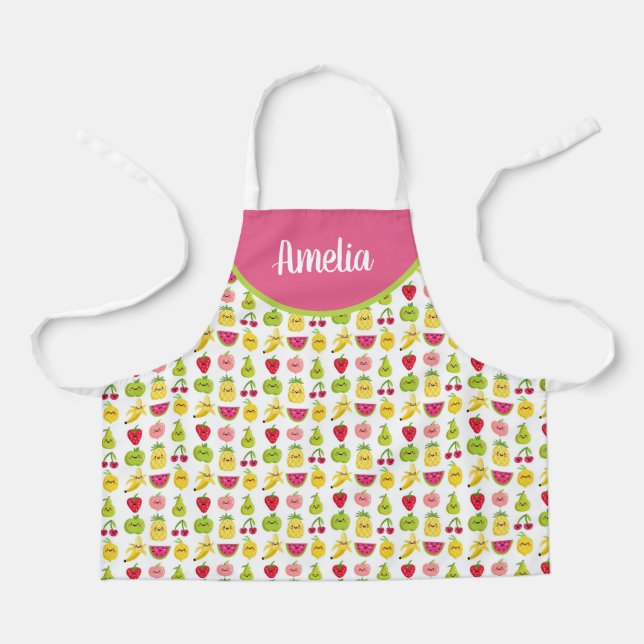 Tropical Fruit So Cute Add Your Name  Apron (Front)
