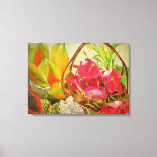 Tropical Fruit Still life original watercolor art Canvas Print