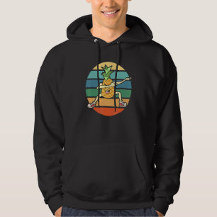 Tropical Fruit Summer Vacation Retro Dabbing Pinea Hoodie