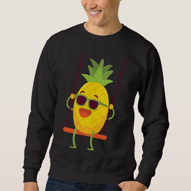 Tropical Fruit Swinger Swinging Pineapple Sweatshirt (Front)