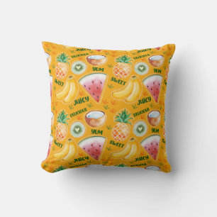 Tropical Fruit Throw Pillow