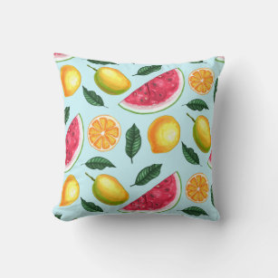 Tropical Fruit Throw Pillow