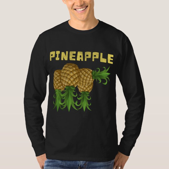 Tropical Fruit Upside Down Pineapple Swinger Beach T-Shirt (Front)