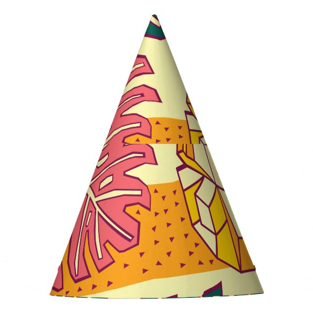 Tropical Fruit: Vibrant Pattern Design Party Hat (Front)