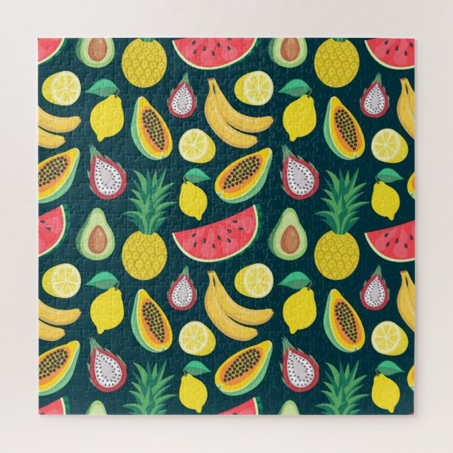 Tropical Fruit Vintage Pattern Bliss Jigsaw Puzzle (Vertical)