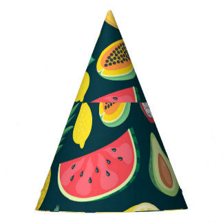 Tropical Fruit Vintage Pattern Bliss Party Hat