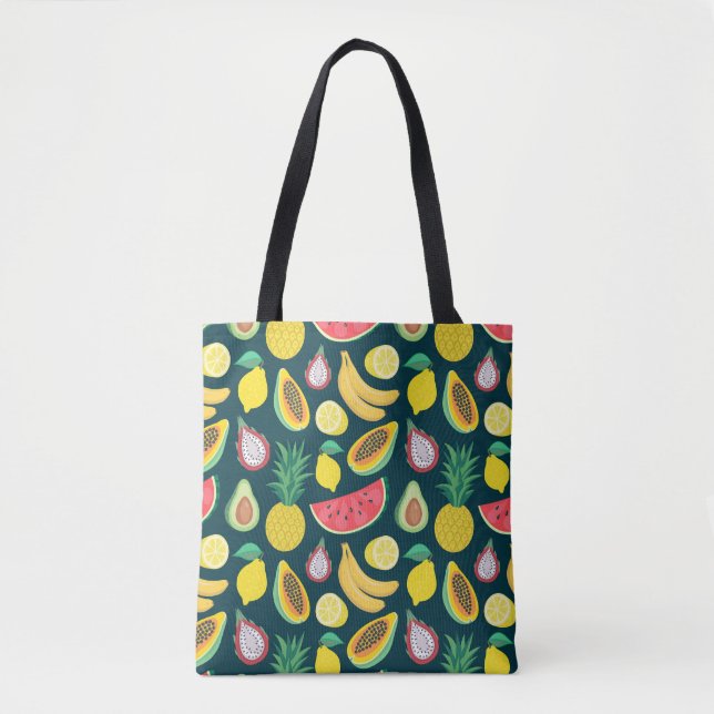 Tropical Fruit Vintage Pattern Bliss Tote Bag (Front)