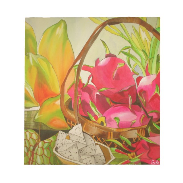 Tropical Fruit watercolor original art still life Notepad (Front)