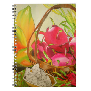 Tropical Fruit watercolor original art still life Spiral Notebook