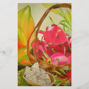 Tropical Fruit watercolor original art still life Stationery