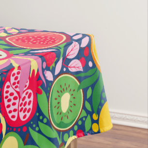 Tropical Fruit Watercolor Summer Pattern Tablecloth