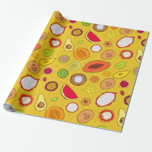Tropical fruit wrapping paper