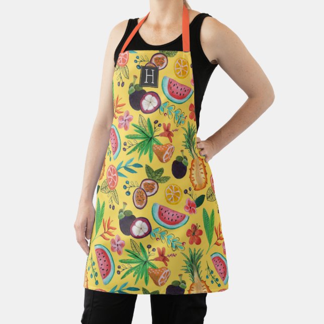 Tropical fruit yellow summer All-Over Print Apron (Insitu)