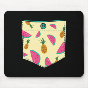 Tropical Fruits In Pocket Kawaii Hawaiian Vacation Mouse Pad